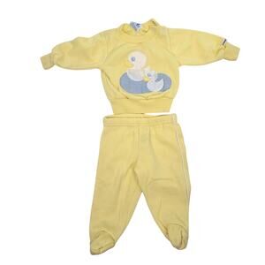 Vintage 90s Baby Sweatsuit Ducks Patchwork Retro Two-Piece Set Baby 3-6 Months
